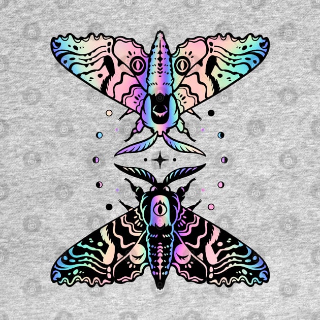 Duality Moths - Rainbow by MaryCapaldi